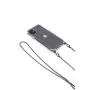 Funda de silicona transparente Evelatus para Apple iPhone 11 Pro Max con correa de cuello TPU Gris espacial