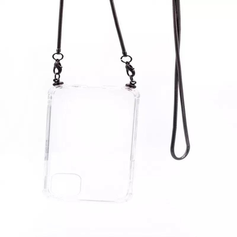Evelatus funda de silicona transparente con cordón TPU para Apple iPhone 11 Pro gris espacial
