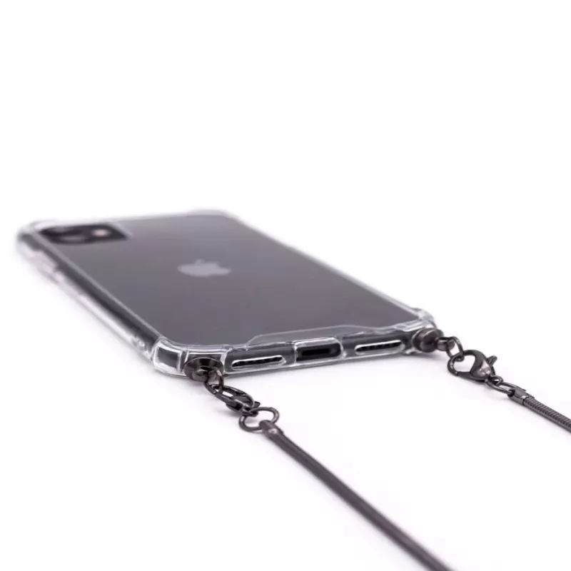Evelatus funda de silicona transparente con cordón TPU para Apple iPhone 11 Pro gris espacial