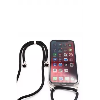 Evelatus Apple iPhone 11 Pro Funda de silicona transparente con cordón TPU Transparente