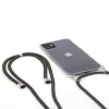 Evelatus Apple iPhone 11 Funda transparente de silicona con correa de cuello TPU transparente