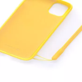 Evelatus Funda de silicona Soft Touch con correa amarilla para Apple iPhone 11