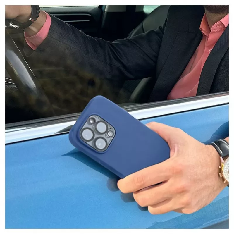 Evelatus Funda de silicona Soft Touch Premium MagSafe para Apple iPhone 14 Pro Azul medianoche