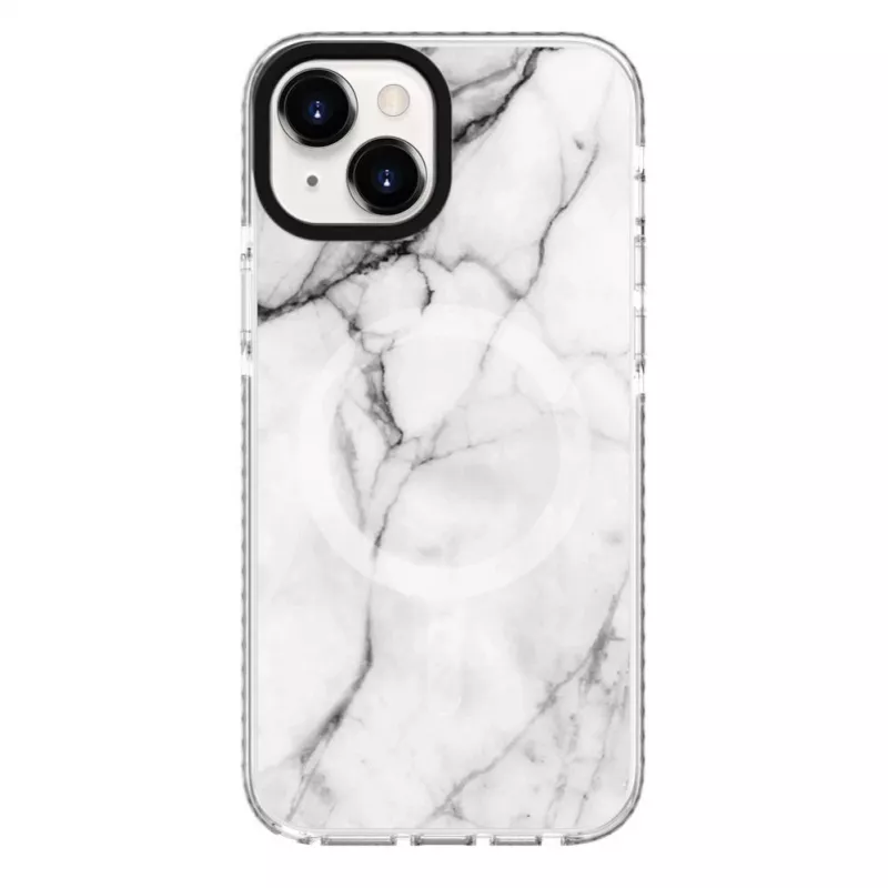 Evelatus Apple iPhone 15 Plus funda PC+TPU con MagSafe – Custom Marble White