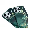 Evelatus funda PC para Apple iPhone 15 Pro Custom Print Marble Dark Green