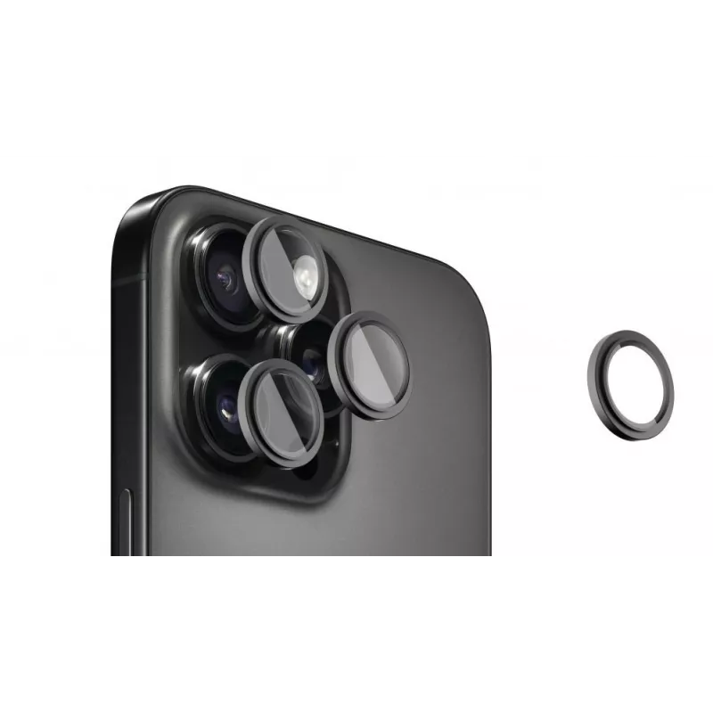 Evelatus Apple iPhone 16 Pro / 16 Pro Max Protector de lente de cámara Armor Black Titanium