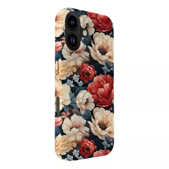 Evelatus funda Slim Shell con MagSafe para Apple iPhone 16 Custom Flower Red Print