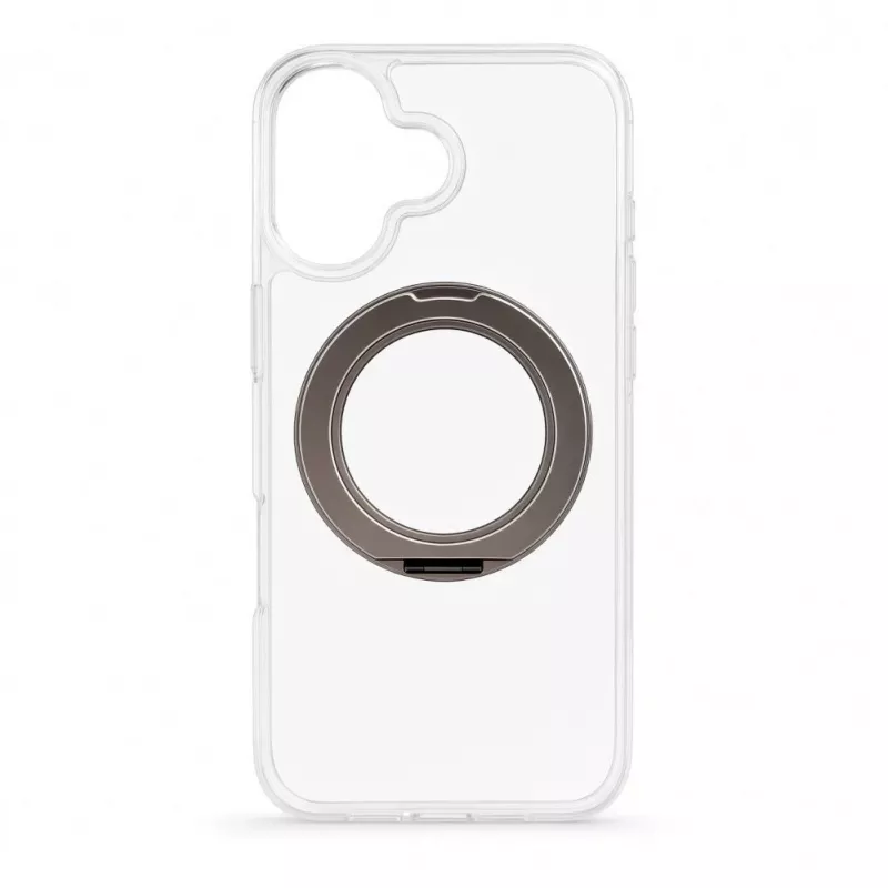 Evelatus Funda híbrida con MagSafe PC+TPU soporte metálico 360 para Apple iPhone 17 Transparente