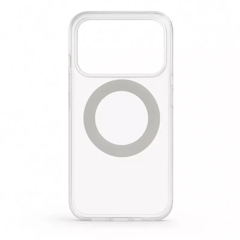 Evelatus Funda híbrida con MagSafe PC+TPU soporte metálico 360° para Apple iPhone 17 Pro Transparente
