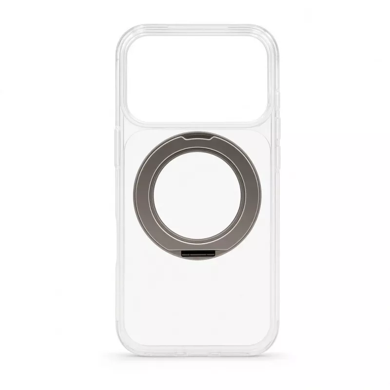 Evelatus Funda híbrida con MagSafe PC+TPU soporte metálico 360° para Apple iPhone 17 Pro Transparente