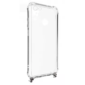 Evelatus Apple iPhone 6/6S Funda de silicona transparente con cordón TPU Silver