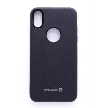 Evelatus Apple iPhone X funda trasera Carbon Black