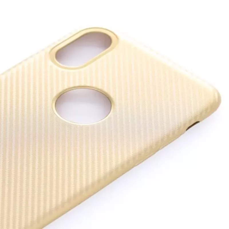 Evelatus Funda Trasera Carbon Gold para Apple iPhone X