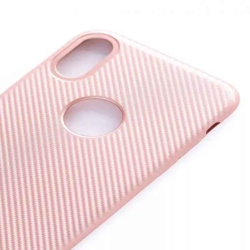 Evelatus Apple iPhone X funda trasera Carbon rosa