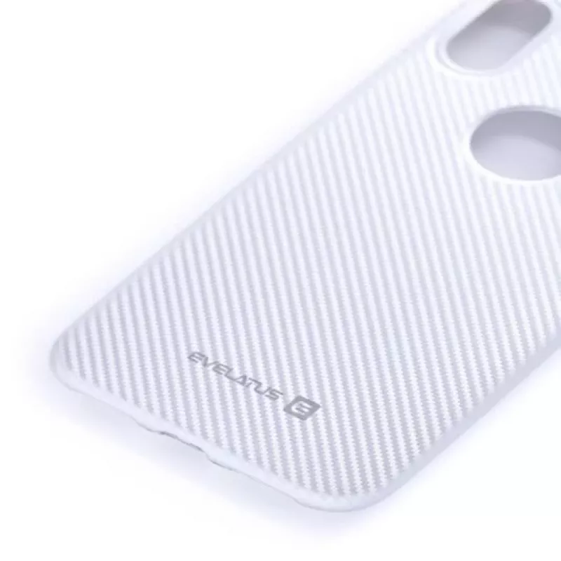 Evelatus Apple iPhone X Funda protectora carbono plateada
