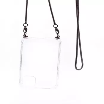 Evelatus Apple iPhone X/XS funda de silicona transparente con correa de cuello TPU Space Gray