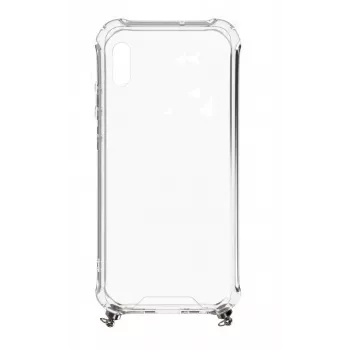 Evelatus Apple iPhone X/XS funda de silicona transparente con correa de cuello TPU Space Gray