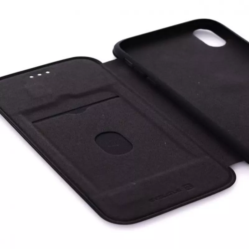 Evelatus Funda tipo libro para Apple iPhone XR, negra