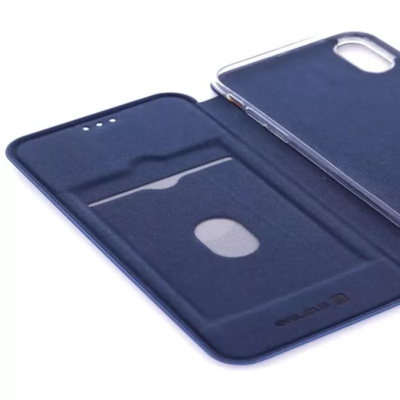 Evelatus Funda tipo libro para Apple iPhone XR azul oscuro