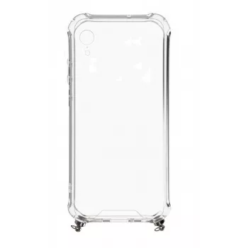 Evelatus Apple iPhone XR Funda de silicona transparente con cordón TPU Silver
