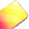 Evelatus Apple iPhone XR funda de cristal templado antiexplosión efecto agua degradado Gradient Yellow-Pink
