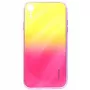 Evelatus Apple iPhone XR funda de cristal templado antiexplosión efecto agua degradado Gradient Yellow-Pink