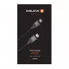 Evelatus Cable USB-C a USB-C en espiral 1,2 m 60 W PD trenzado Negro