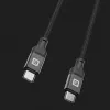 Evelatus Cable USB-C a USB-C en espiral 1,2 m 60 W PD trenzado Negro