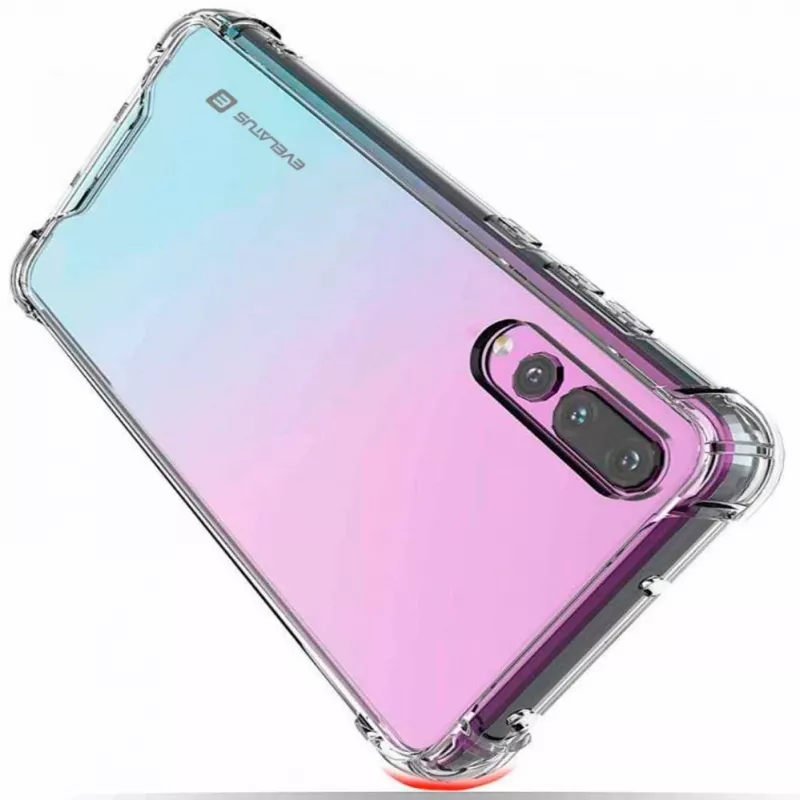 Funda de silicona TPU con protección militar antiimpactos para Huawei P30 Evelatus transparente