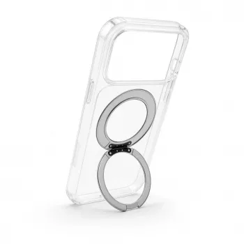 Evelatus Funda híbrida con MagSafe y soporte metálico 360° para iPhone 17 Pro Max, transparente