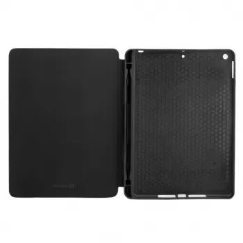 Evelatus Funda para tablet iPad 10.2 con microfibra imitación interior Negra