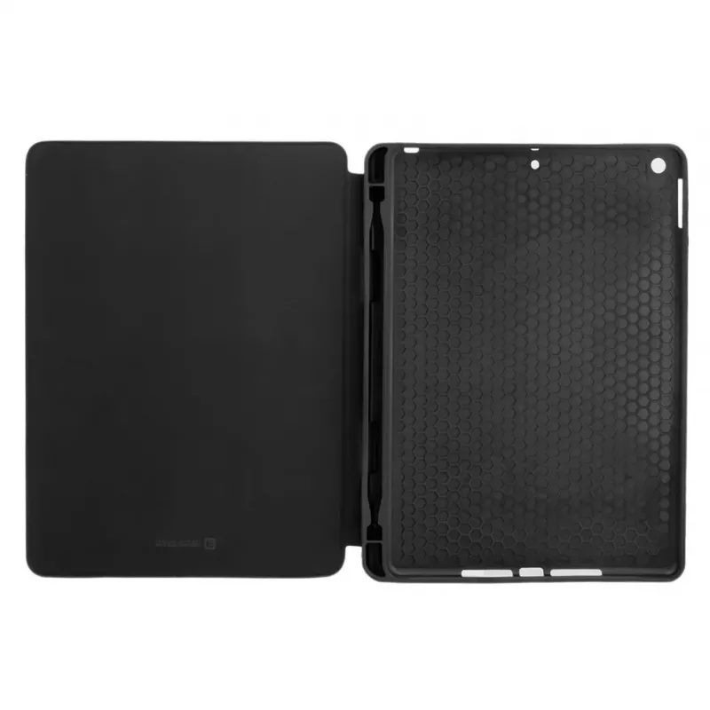 Evelatus Funda para tablet iPad 10.2 con microfibra imitación interior Negra