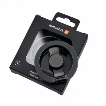 Evelatus Soporte anillo metálico magnético para teléfono Negro