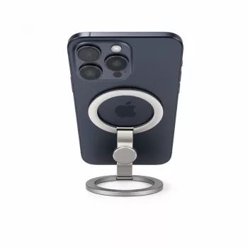 Evelatus Soporte magnético de anillo metálico para teléfono, plateado