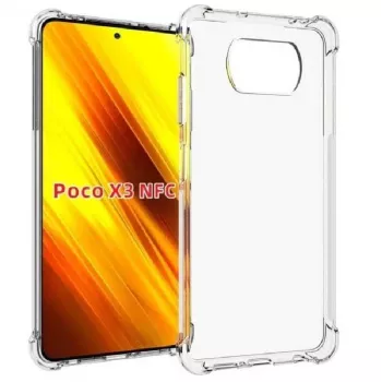 Evelatus Funda Military Shockproof de silicona para Xiaomi Poco X3 / X3 NFC / X3 Pro - TPU transparente