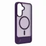 Funda MagSafe con soporte y recubrimiento de goma Evelatus para Samsung Galaxy A37 / A36 - lila