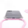 Evelatus Funda con cordón para Samsung A30s rosa transparente