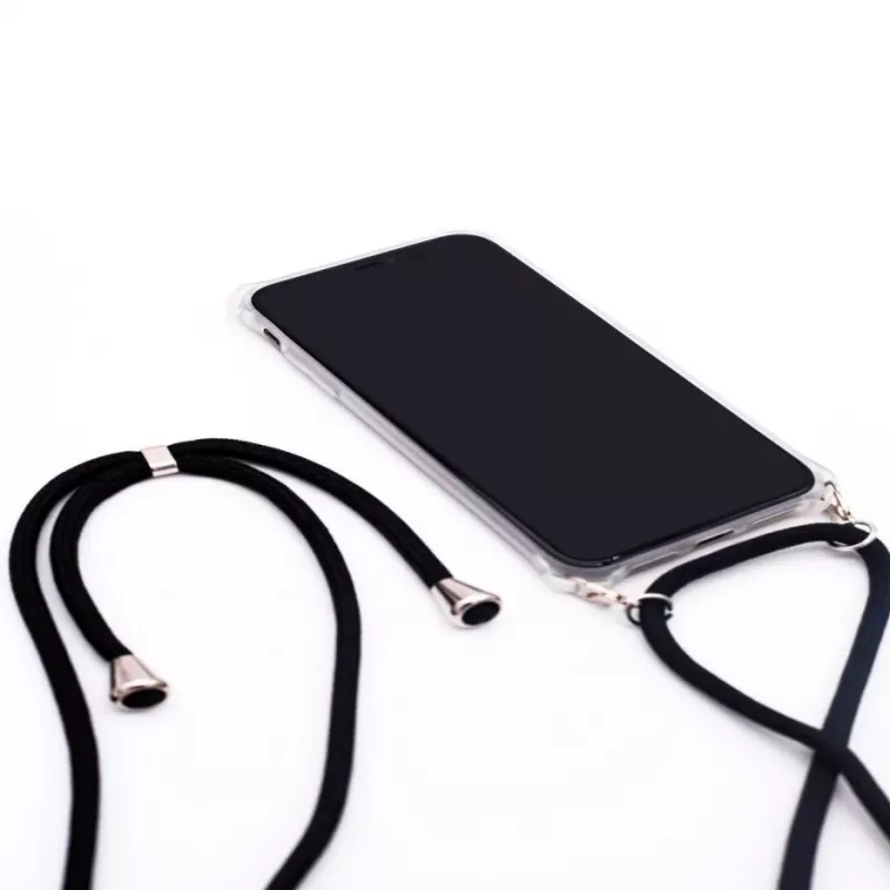 Evelatus Funda con correa para Samsung A50 negro transparente