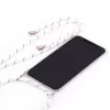 Evelatus Funda con cordón para Samsung A50 Rayas blancas Transparente