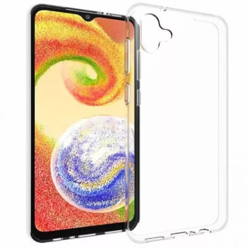EVELATUS Samsung Galaxy A04E / A04 Funda de silicona transparente 1,5mm TPU Transparente
