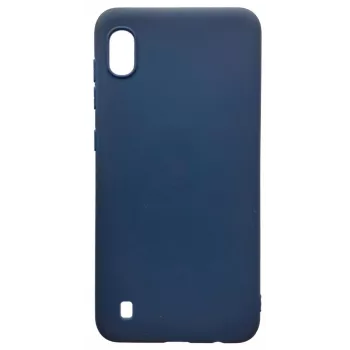 Evelatus Funda de silicona Soft Touch con correa para Samsung Galaxy A10 azul oscuro