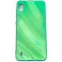 Evelatus Samsung Galaxy A10 Funda de cristal templado con efecto agua y electroplatado integral Verde