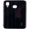 Evelatus Protector de pantalla de cristal templado Water Ripple Full Color Electroplating para Samsung Galaxy A10 Negro