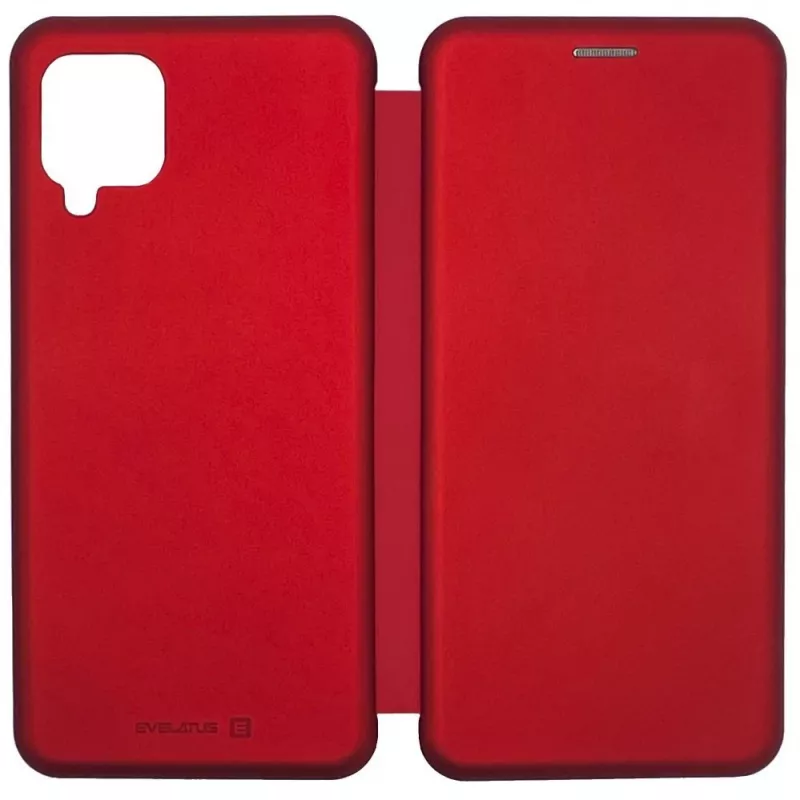 Evelatus Funda tipo libro para Samsung Galaxy A12/M12, roja