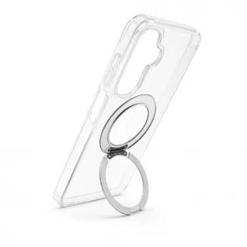 Evelatus Funda híbrida con MagSafe PC+TPU y soporte metálico 360 para Samsung Galaxy A17 4G / A17 5G, transparente