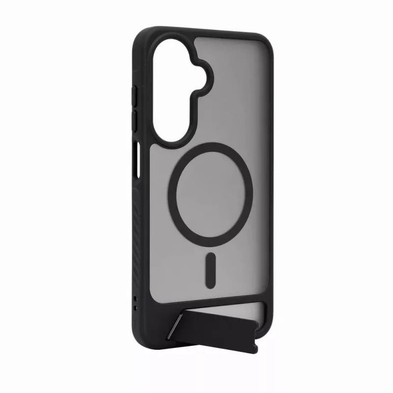 Evelatus Funda MagSafe engomada con soporte para Samsung Galaxy A17 4G / A17 5G Negra