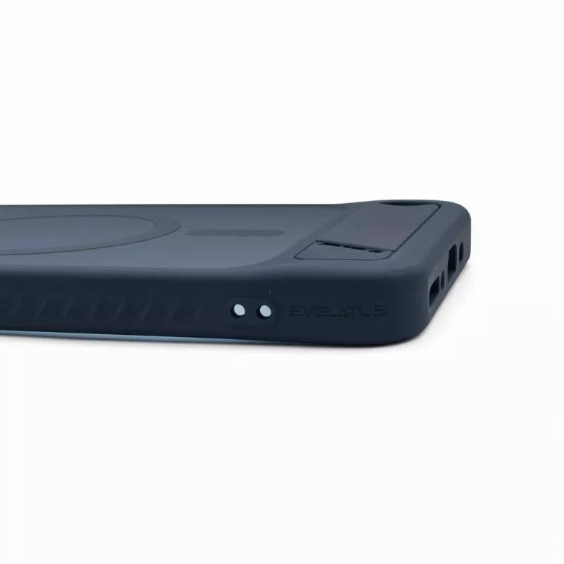 Evelatus Funda MagSafe de goma con soporte para Samsung Galaxy A17 4G / A17 5G, azul marino