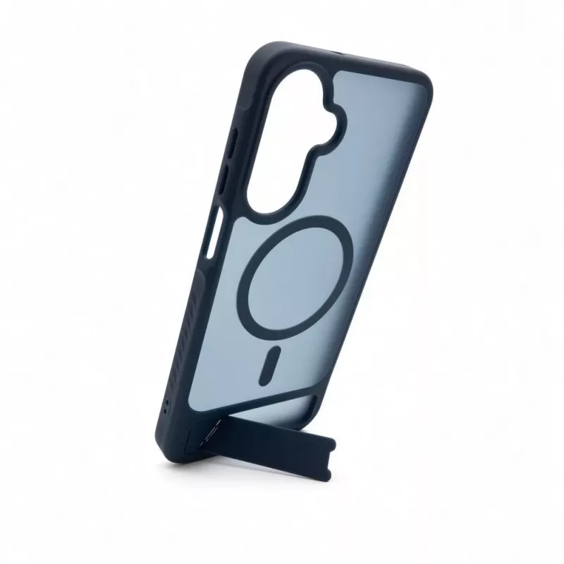 Evelatus Funda MagSafe de goma con soporte para Samsung Galaxy A17 4G / A17 5G, azul marino