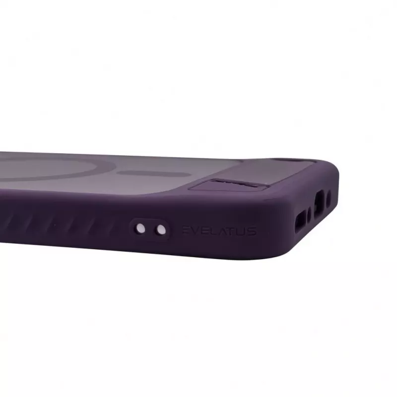 Evelatus Funda MagSafe engomada con soporte para Samsung Galaxy A17 4G / A17 5G Morada