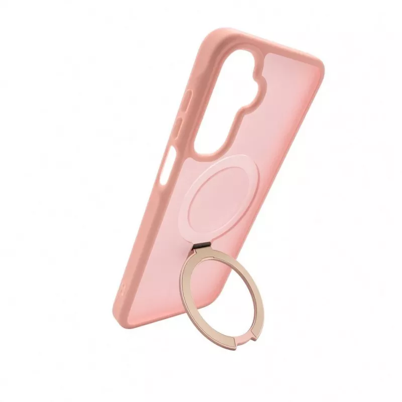 Funda protectora con MagSafe y soporte Evelatus para Samsung Galaxy A17 4G / A17 5G, anillo mate, rosa claro